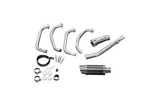 Complete exhaust system round carbon silencer 200mm suzuki gsx600f 1997 2006