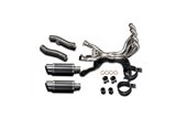 Complete exhaust system carbon silencers 200mm kawasaki zzr400 1990 2009