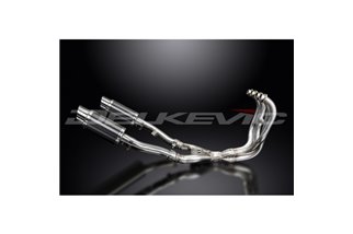 Sistema di scarico completo silenziatori di carbonio 200mm kawasaki zzr400 1990 2009