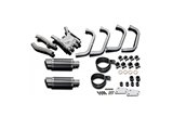 Complete exhaust system round carbon silencers 200mm yamaha xjr1300 1998 2006