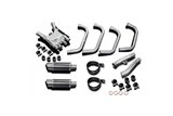 Complete exhaust system round carbon silencers 200mm yamaha fj1200 1991 1996