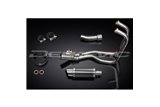 Komplette Abgasanlage für Kawasaki Er5 1996–07. 200 mm runder Carbon-Schalldämpfer