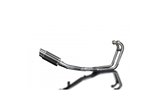 Komplette Abgasanlage für Suzuki Gs500 E/F 1989–2009, 2–1, 200 mm runder Carbon-Schalldämpfer