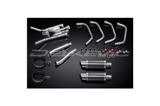 Komplette Abgasanlage für Yamaha Xj900 Diversion 1994–03. 200 mm runde Carbon-Schalldämpfer