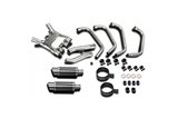 Complete exhaust system round carbon silencers 200mm yamaha fj1200 1986 1987