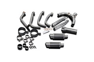 Sistema di scarico completo silenziatori rotondi di carbonio 200mm honda cb1100sf x11 1999 2002