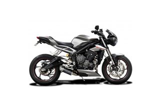 Sistema di scarico completo 200mm rotondo carbonio triumph street triple 765rs 2017 2020