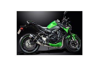 Sistema di scarico completo silenziatore rotondo in carbonio 200mm kawasaki z900 2020 2021