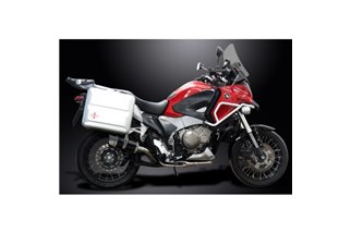 Sistema di scarico completo per Honda Vfr1200X 12-19 Decat Full 4-1 Silenziatore tondo in carbonio da 200 mm