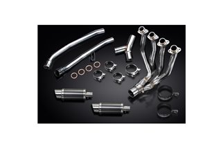 Complete exhaust system for Kawasaki Zzr1400 12-20 4-2 Round carbon silencers 200mm