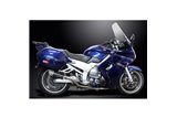 Komplette Abgasanlage für Yamaha Fjr1300 01–05 Decat 4–2, 200 mm runde Carbon-Schalldämpfer