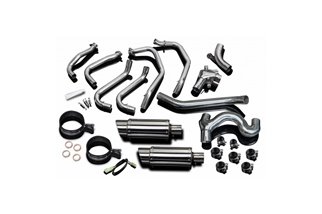 Complete exhaust system 200mm round steel silencers honda vfr800 2002 2013