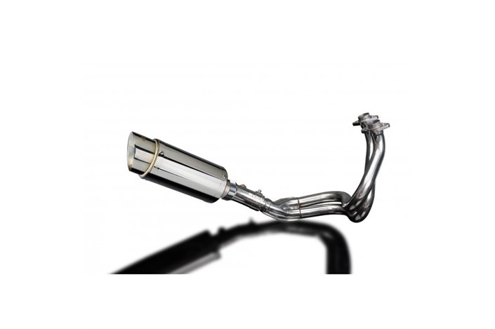 Sistema di scarico completo per Kawasaki Kle650 Versys 2007-14 Silenziatore tondo inox da 200 mm