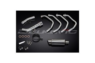 Komplette Abgasanlage für Suzuki Gsx650Fa 2007–16. 200 mm runder Edelstahl-Schalldämpfer