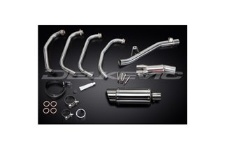 Sistema di scarico completo per Suzuki Gsf600 Bandit 95-05 Silenziatore Tondo Inox 200mm