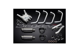 Komplette Abgasanlage für Yamaha Fj1200 3Cv 1988–90 4–2 200 mm runde Stahlschalldämpfer