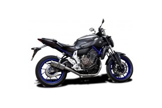 Système Complet D'Échappement pour Yamaha Mt07 2014-2021 2-1 200Mm Rond Inoxydable Silencieux