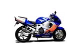 Sistema di scarico completo silenziatori rotondi in acciaio da 200 mm yamaha fj1200 1986 1987