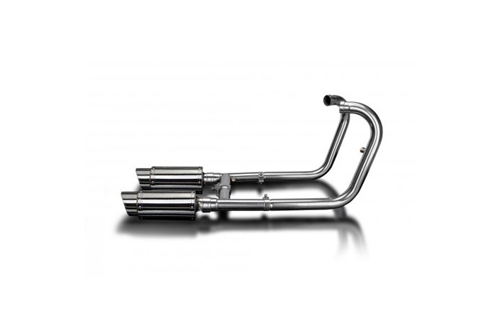 Full Exhaust System for W650 W800 99-23 / Mini 200mm (8 inch) 2-2 Round Stainless Steel Muffler