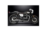 Full Exhaust System for W650 W800 99-23 / Mini 200mm (8 inch) 2-2 Round Stainless Steel Muffler