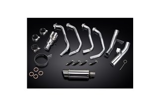 Complete exhaust system for Kawasaki Klz1000 Versys 2015-18 Round stainless steel silencer 200 mm