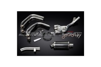 Système d'échappement complet pour Yamaha Fzs600 Fazer 98-03, silencieux ovale en carbone de 225mm