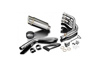 Full Exhaust System for Daytona 675 675R 09-12 200Mm Stainless Round Silencer 3-1 Complete