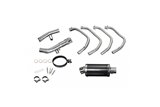 Sistema di scarico completo silenziatore ovale in carbonio da 225 mm suzuki gsx600f 1997 2006