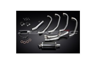 Komplette Abgasanlage für Honda Cbr600F 1987–1990, 225 mm ovaler Carbon-Schalldämpfer