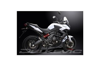 Système d'échappement complet pour Kawasaki Kle650 Versys 2007-14, silencieux ovale en carbone de 225mm