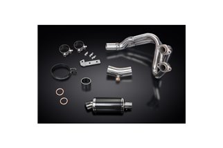 Sistema di scarico completo per Kawasaki Er6N Er6F 2006-11 Silenziatore ovale in carbonio da 225 mm