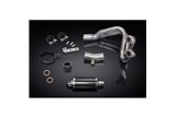 Sistema di scarico completo per Kawasaki Er6N Er6F 2006-11 Silenziatore ovale in carbonio da 225 mm