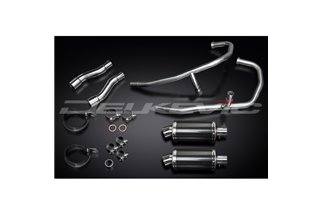 Sistema di scarico completo per Kawasaki Gpz500S 2-2 Silenziatori Ovali Carbonio 225mm