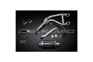 Full Exhaust System for Kawasaki Gpz500S 2-1 225mm Oval Carbon Muffler