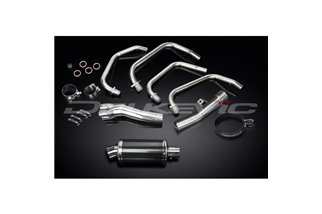 Sistema di scarico completo per silenziatore ovale in carbonio Kawasaki Zr7S 225mm