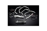 Sistema di scarico completo per silenziatore ovale in carbonio Kawasaki Zr7S 225mm