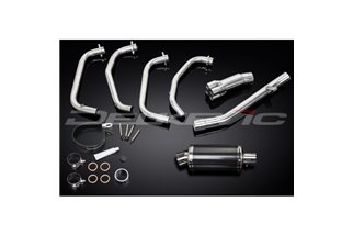 Sistema di scarico completo per Suzuki Gsx750F Sports 98-06 Silenziatore ovale in carbonio da 225 mm