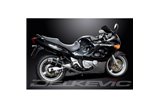 Sistema di scarico completo per Suzuki Gsx750F Sports 98-06 Silenziatore ovale in carbonio da 225 mm