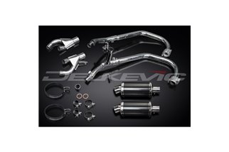 Sistema di scarico completo per silenziatori ovali in carbonio Yamaha V-Max Vmx1200 225 mm