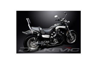 Sistema di scarico completo per silenziatori ovali in carbonio Yamaha V-Max Vmx1200 225 mm