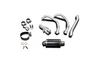 Komplette Auspuffanlage für Yamaha Mt07 2014–2021 2–1 225 mm ovaler Carbon-Schalldämpfer