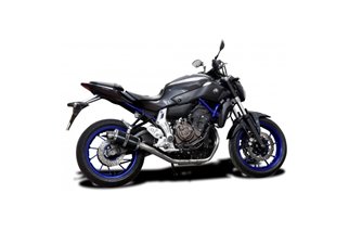 Komplette Auspuffanlage für Yamaha Mt07 2014–2021 2–1 225 mm ovaler Carbon-Schalldämpfer