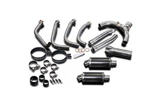 Sistema di scarico completo 225 mm silenziatori ovali in carbonio yamaha fj1200 1986 1987