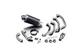 Sistema di scarico completo 225mm ovale in carbonio kawasaki zzr1400 2008 2011