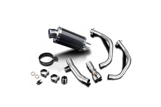 Sistema di scarico completo 225 mm silenziatori ovali in carbonio kawasaki gpz1100s 1995 1998