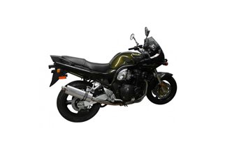 Komplette Abgasanlage mit 350 mm ovalen Edelstahlschalldämpfern Yamaha XJ600 Diversion 1992 2004