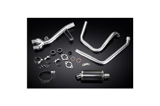 Sistema di scarico completo per Honda Nt650V Deauville 98-05 Ovale 225mm Silenziatore Carbonio