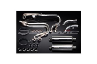 Komplette Abgasanlage für Honda St1100 Pan European 89-02, ovale 350-mm-Edelstahlschalldämpfer