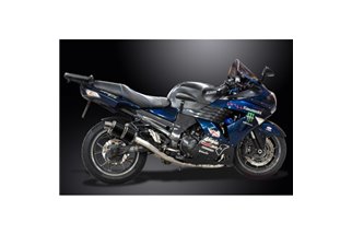 Système d'échappement complet pour silencieux ovales en carbone Kawasaki Zzr1400 06-07 4-2 225 mm