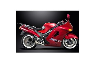 Système d'échappement complet pour silencieux ovales en carbone Kawasaki Zzr1100 Gpz1100S 4-2 225 mm